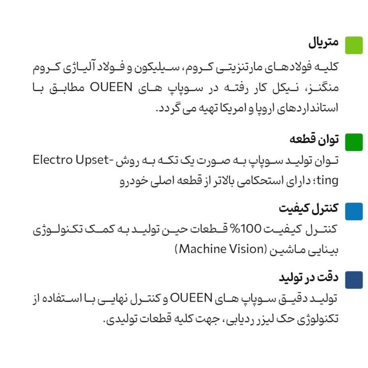 سوپاپ دود و هوا خودرو کویین مدل 004 مناسب برای پژو 206 تیپ 5 بسته 16 عددی